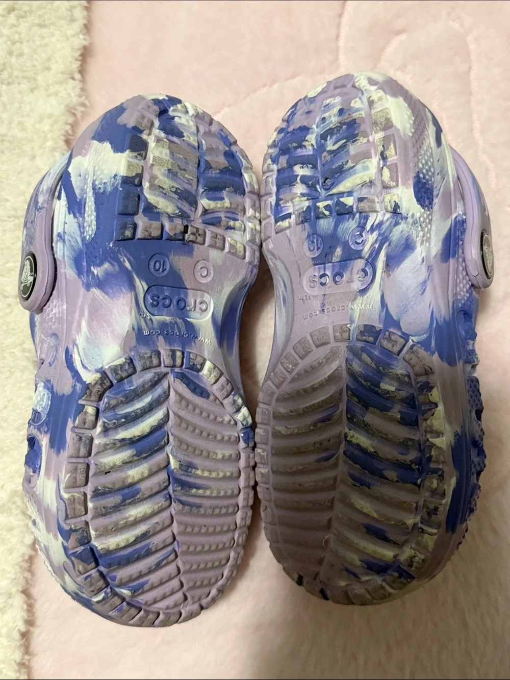 Kids Lavender Blue Marble Crocs